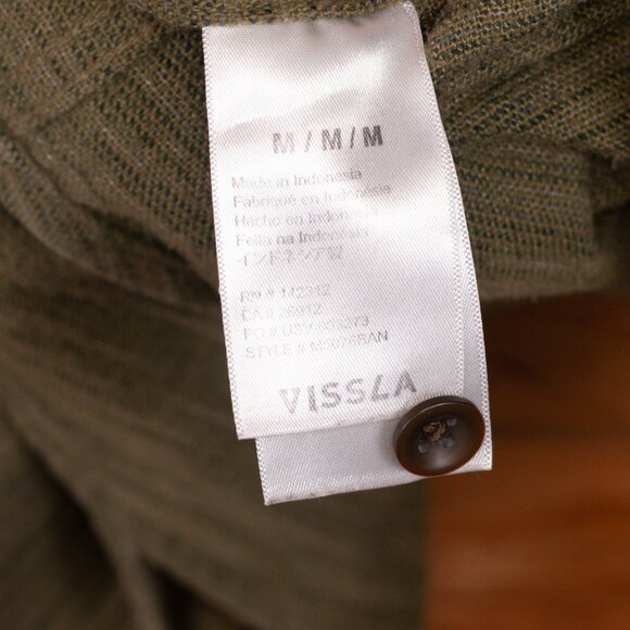 Vissla E-Cozy Polar Flannel Button Down Shirt in Green - Men's MD - Picture 9 of 9